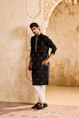 EMBROIDERED BLACK KURTA CHURIDAR