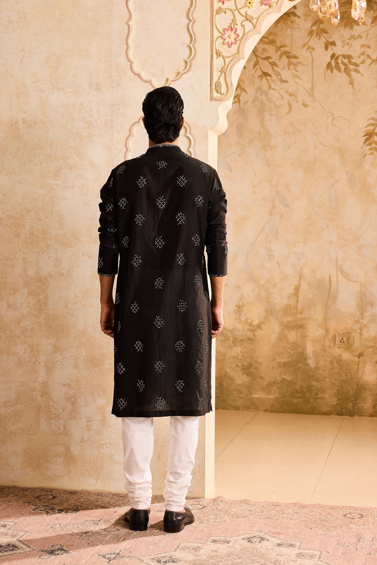 EMBROIDERED BLACK KURTA CHURIDAR
