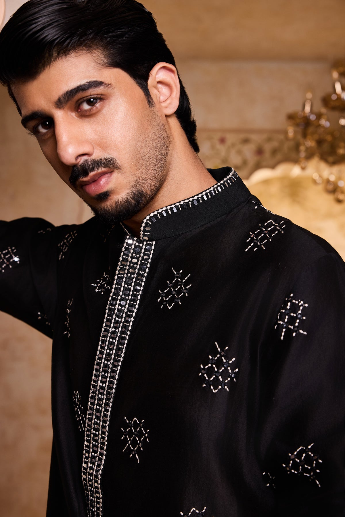 EMBROIDERED BLACK KURTA CHURIDAR