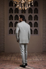 GREY EMBROIDERED JODHPURI COAT WITH PANT