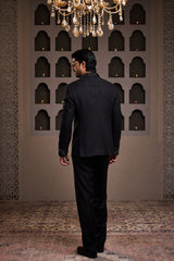 BLACK EMBROIDERED JODHPURI COAT WITH PANT