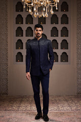 NAVY BLUE EMBROIDERED JODHPURI COAT WITH PANT