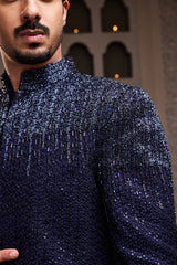 NAVY BLUE EMBROIDERED JODHPURI COAT WITH PANT