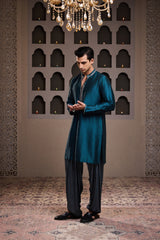 EMBROIDERED CHANDERI KURTA WITH PATIALA SALWAR