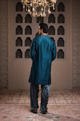 EMBROIDERED CHANDERI KURTA WITH PATIALA SALWAR