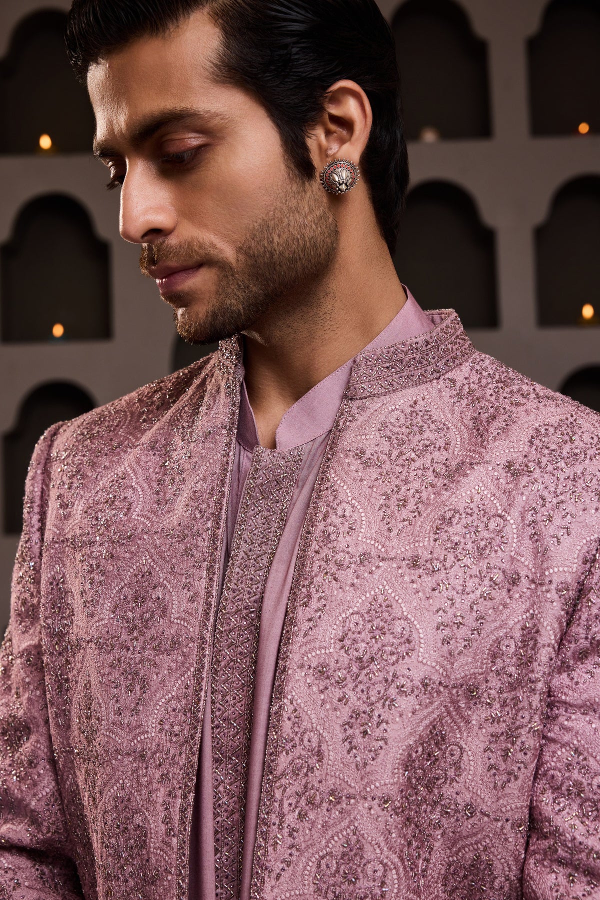 ROSE EMBROIDERED JACKET WITH KURTA AND SALWAR