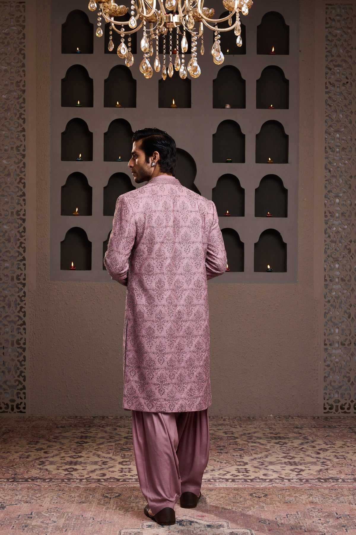 ROSE EMBROIDERED JACKET WITH KURTA AND SALWAR
