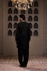 EMBROIDERED BLACK KURTA DHOTI