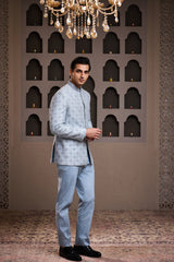 SKY BLUE EMBROIDERED JODHPURI COAT WITH PANT