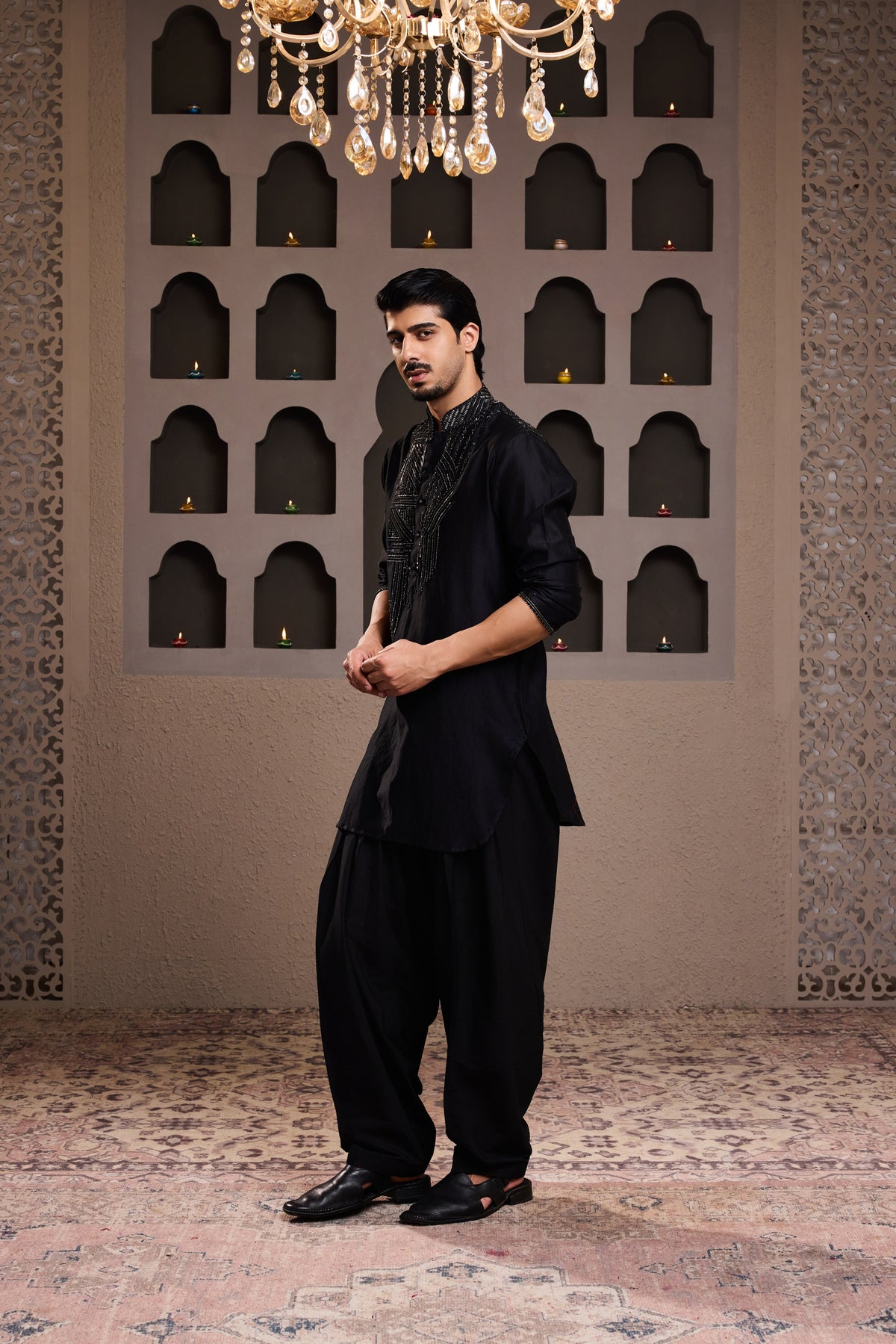 EMBROIDERED BLACK KURTA SALWAR
