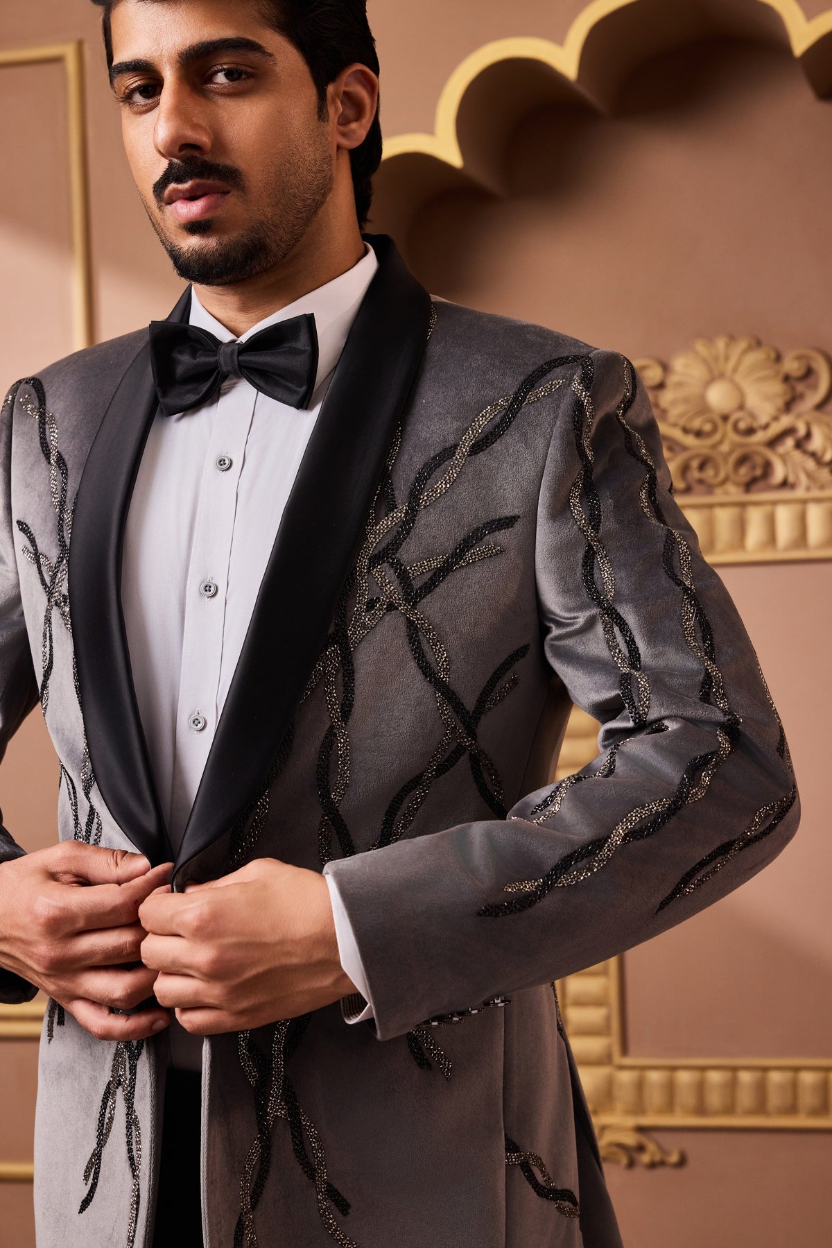 GREY TUXEDO PANT