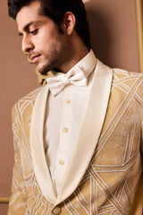 GOLD VELVET TUXEDO WITH CREAM PANT