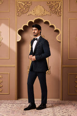 GREEN EMBROIDERED TUXEDO WITH PANT