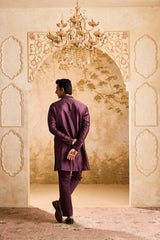 EMBROIDERED WINE KURTA PANT