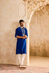 EMBROIDERED BLUE KURTA CHURIDAR