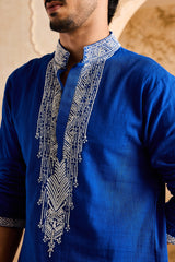 EMBROIDERED BLUE KURTA CHURIDAR