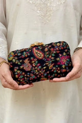 Hina pashmina cashmere clutch - Black