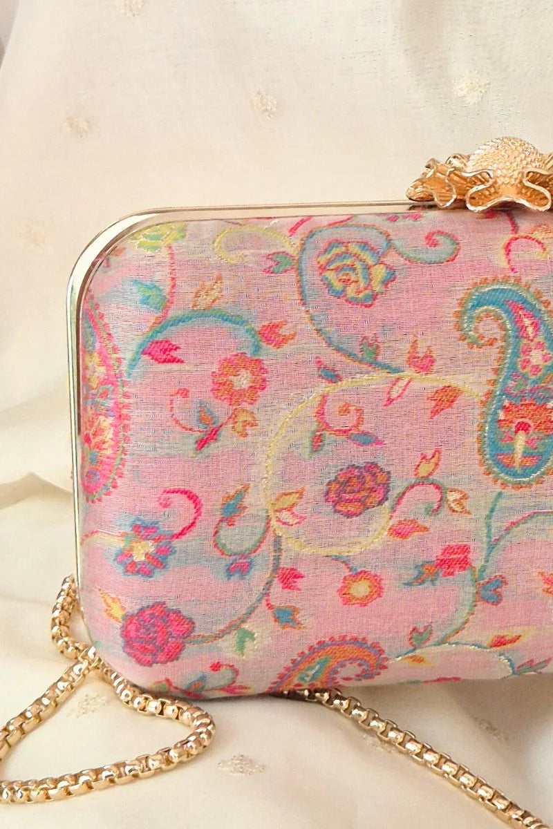 Hina pashmina cashmere clutch - Pink