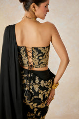The Sunheri Bel Stitched Saree Set