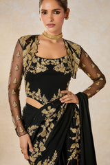 The Sunheri Bel Stitched Saree Set