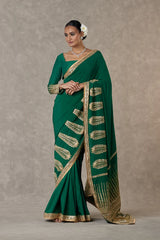 Dark Green 'Son-Patti' Saree 2