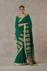 Dark Green 'Son-Patti' Saree 2