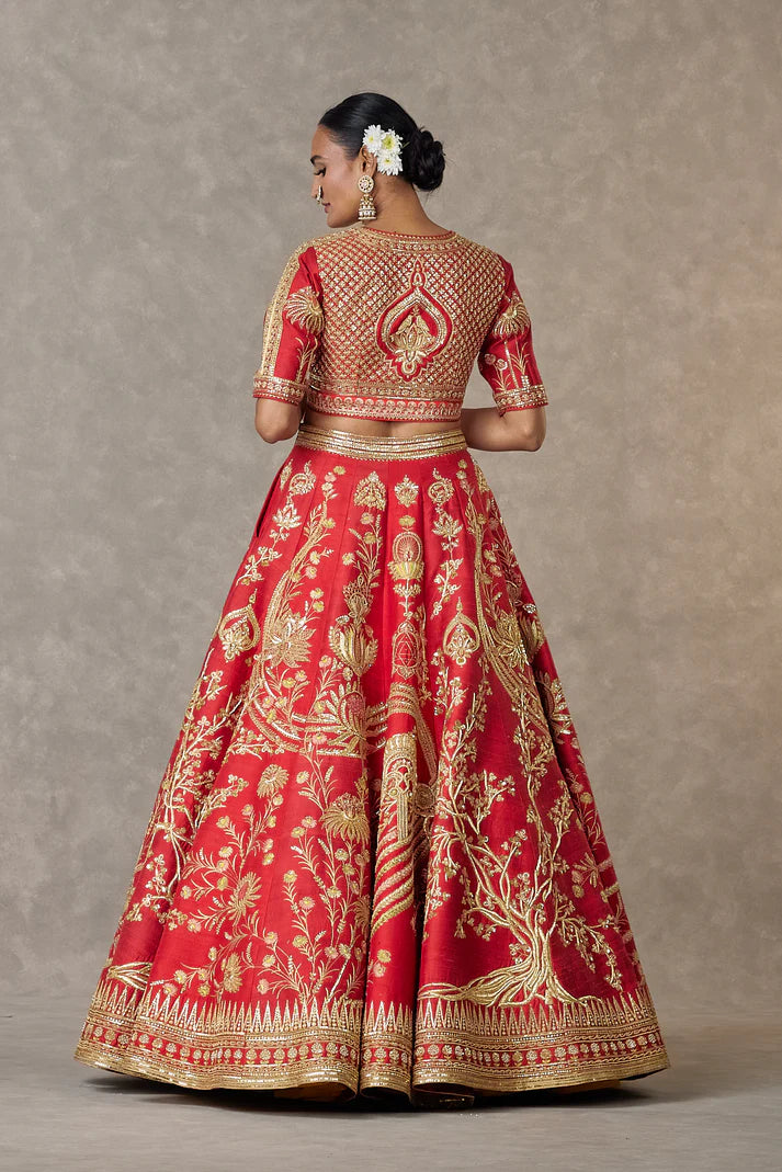 Red Bagh-E-Bahar Neelkamal Lehenga 3