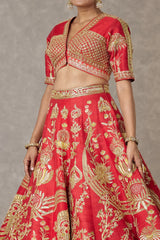 Red Bagh-E-Bahar Neelkamal Lehenga 4