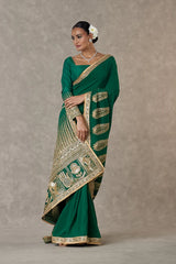 Dark Green 'Son-Patti' Saree 1