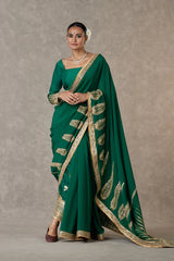 Dark Green 'Son-Patti' Saree 1