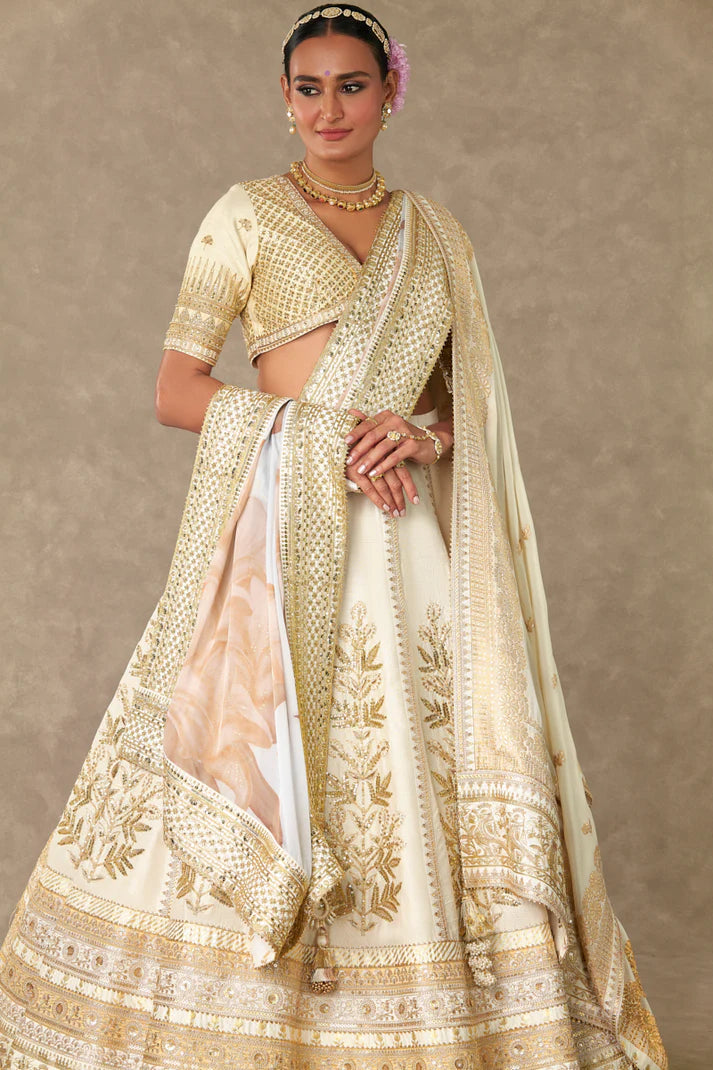 Ivory Neel-Kamal Lehenga Set