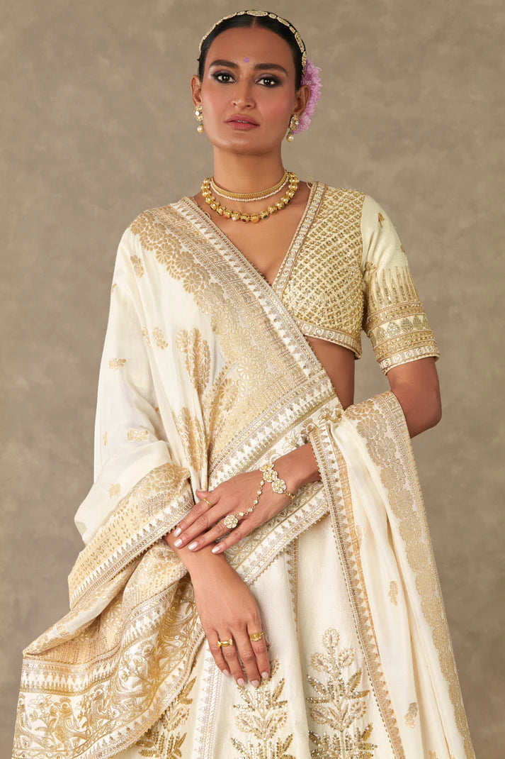 Ivory Neel-Kamal Lehenga Set