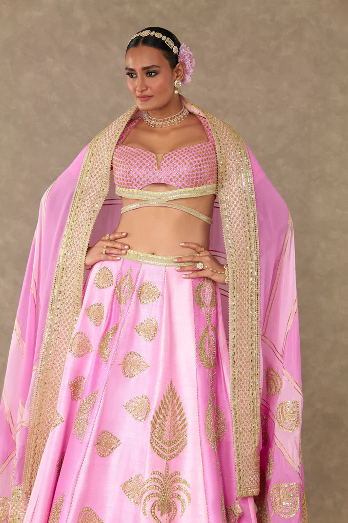BARFI PINK SITARA DIL LEHENGA SET