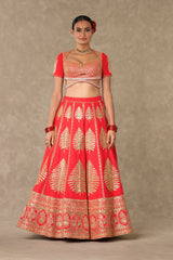 Red Paan Patti Lehenga Set 1