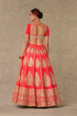 Red Paan Patti Lehenga Set 1
