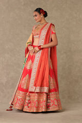Red Paan Patti Lehenga Set 1