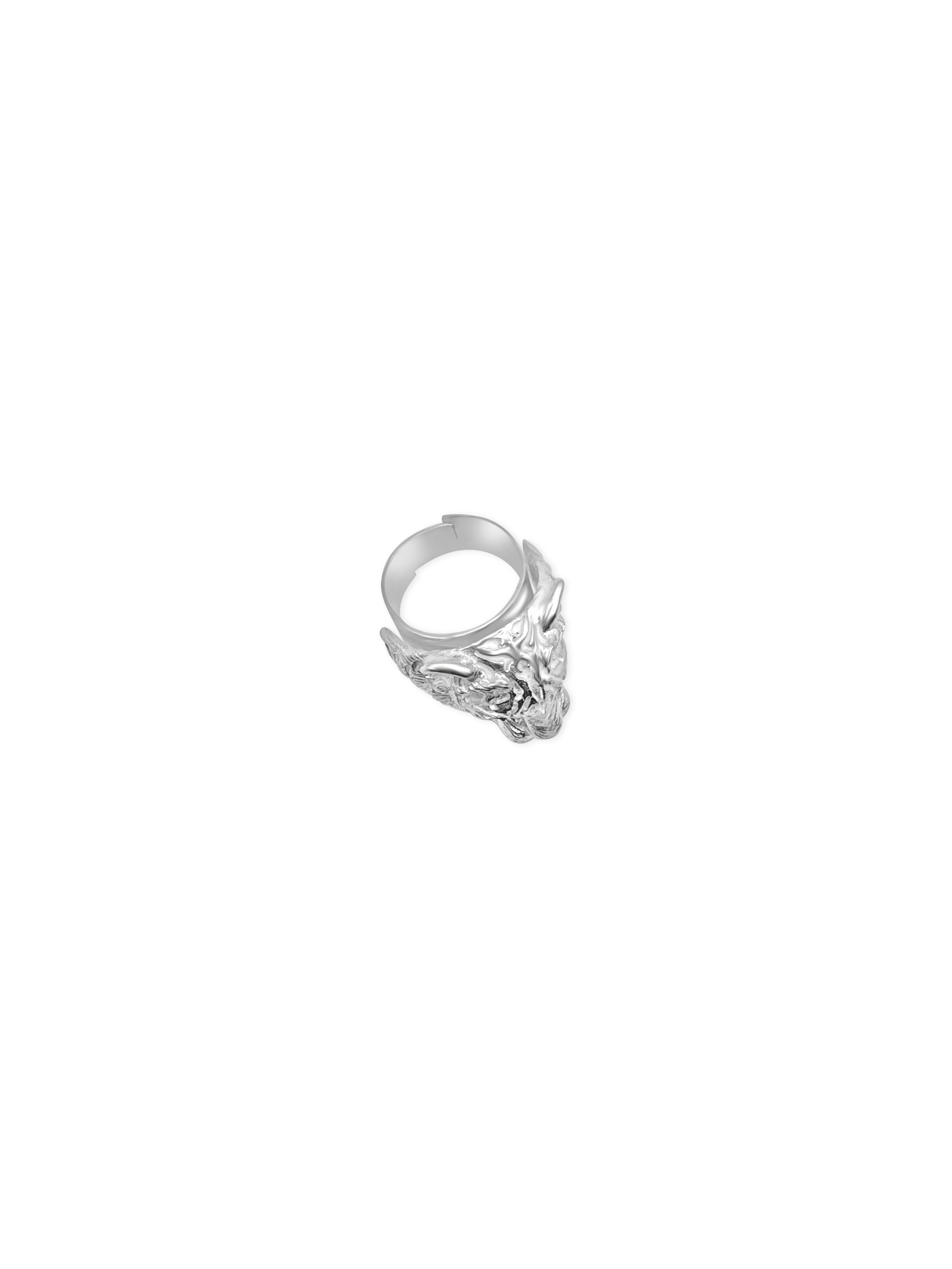 Huli Tiger Silver Ring