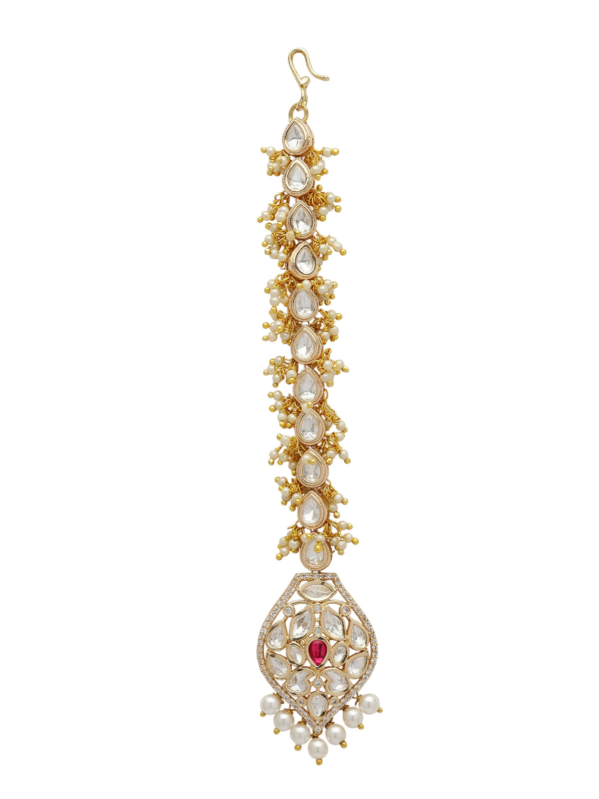 Xago Bridal Kundan Pearl Maang Tikka for Women