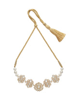 Xago Elegant Crystal Flower Motif Pearl Strand Choker Necklace
