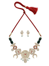 Xago Polki and Emerald Bead Statement Necklace Set