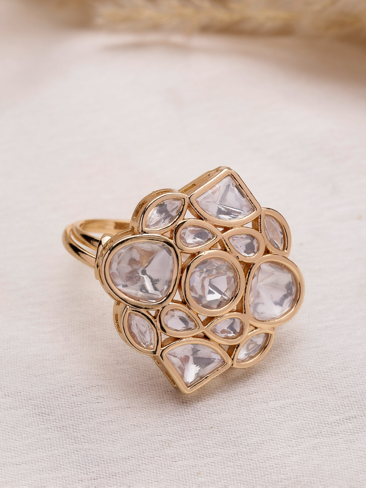 Xago Cluster Polki-Style Statement Ring