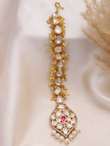 Xago Bridal Kundan Pearl Maang Tikka for Women