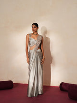 Rajatnoor pre draped saree set