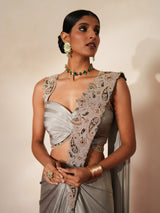 Rajatnoor pre draped saree set