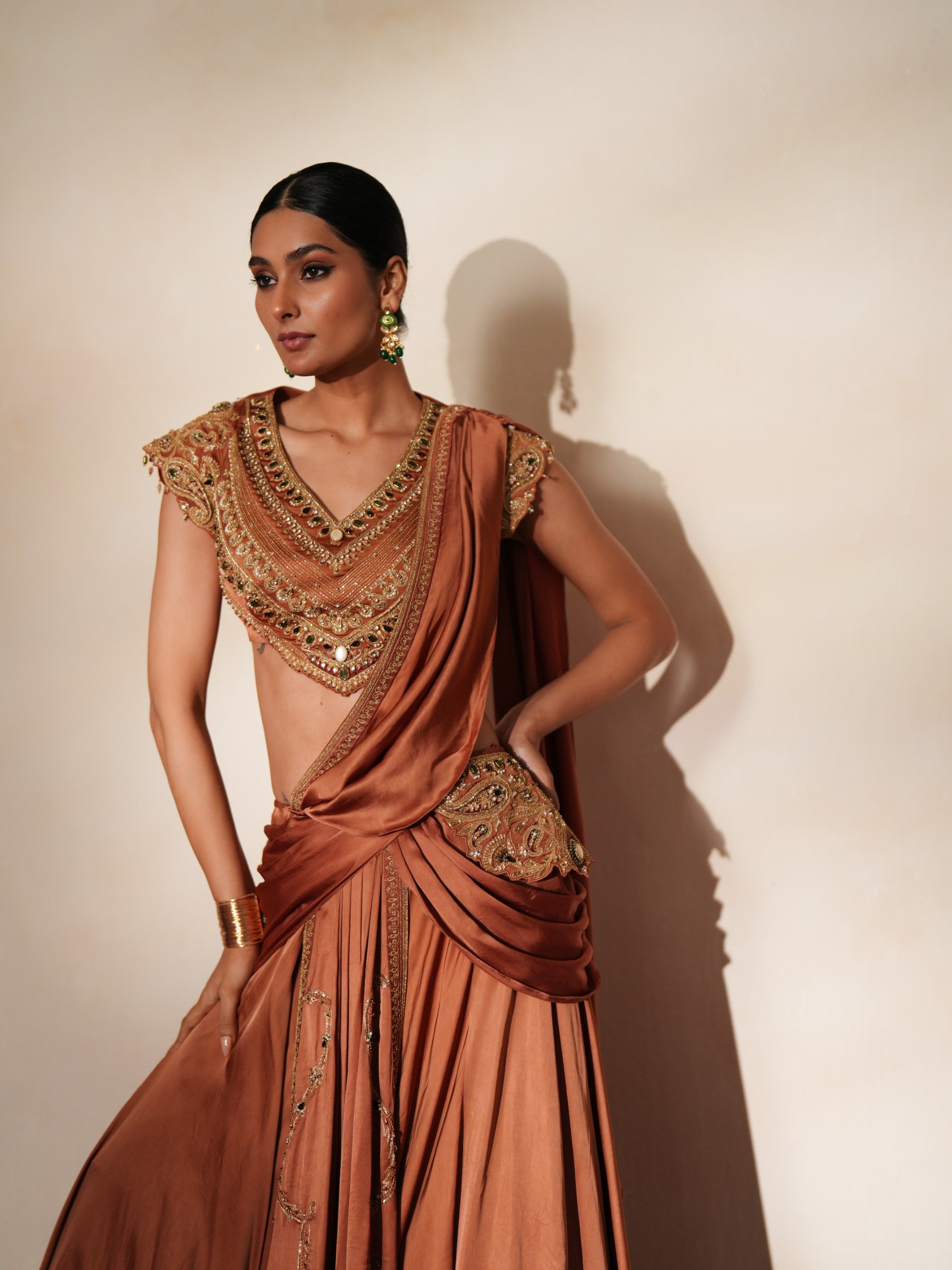 Ratanmala pre draped saree set