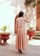 Powder pink chanderi embroidered kurta set