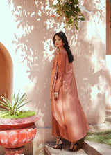 Mocha chanderi embroidred kurta set