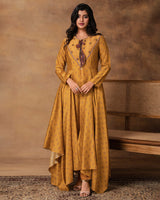 Mustard Gold Assymetric Kurta set