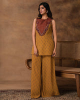 Mustard Gold Peplum Co-Ord Set