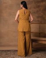 Mustard Gold Peplum Co-Ord Set